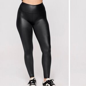 Fabletics Powerhold Shine Leggings Glossy Black size Large